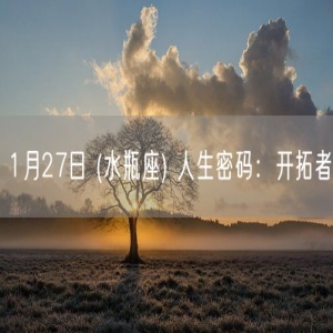 1月27日 (水瓶座) 人生密码：开拓者