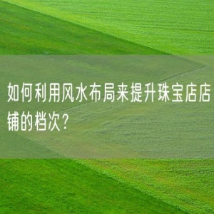 如何利用风水布局来提升珠宝店店铺的档次？