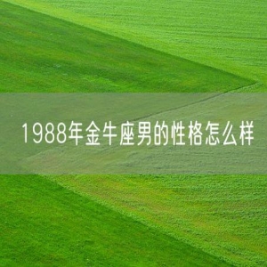 1988年金牛座男的性格怎么样
