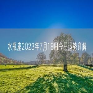 水瓶座2023年7月19日今日运势详解