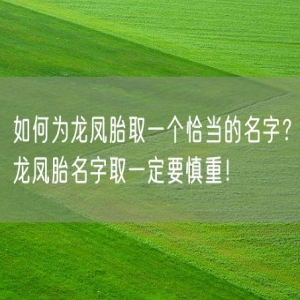 如何为龙凤胎取一个恰当的名字？龙凤胎名字取一定要慎重！