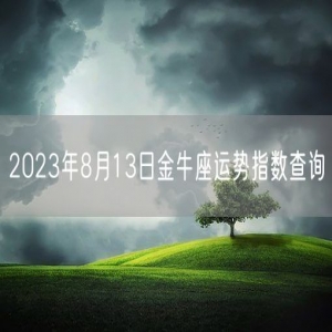 2023年8月13日金牛座运势指数查询