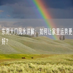 东南大门风水详解：如何让家里运势更好？