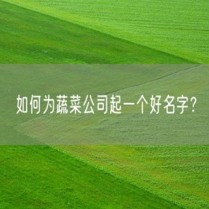 如何为蔬菜公司起一个好名字？