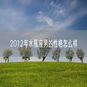 2012年水瓶座男的性格怎么样