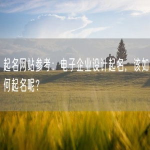 起名网站参考：电子企业设计起名，该如何起名呢？