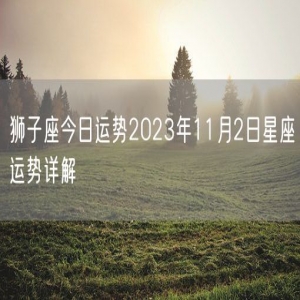 狮子座今日运势2023年11月2日星座运势详解
