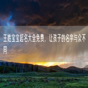 王姓宝宝起名大全免费，让孩子的名字与众不同