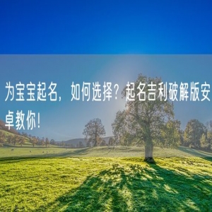 为宝宝起名，如何选择？起名吉利破解版安卓教你！