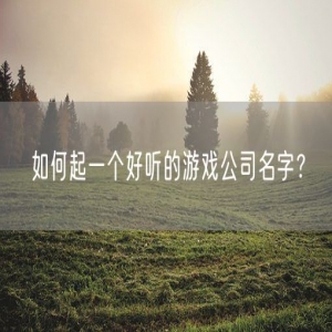 如何起一个好听的游戏公司名字？