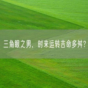 三角眼之男,时来运转吉命多舛?