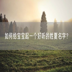 如何给宝宝起一个好听的姓夏名字？
