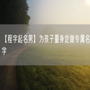【程字起名男】为孩子量身定做专属名字