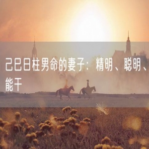 己巳日柱男命的妻子：精明、聪明、能干