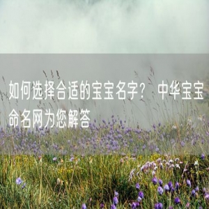 如何选择合适的宝宝名字？ 中华宝宝命名网为您解答