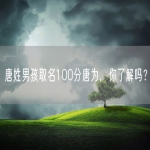 唐姓男孩取名100分唐为，你了解吗？