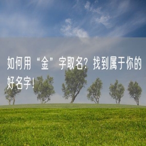 如何用“金”字取名？找到属于你的好名字！