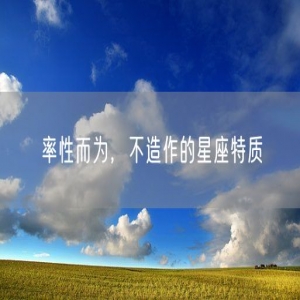 率性而为，不造作的星座特质