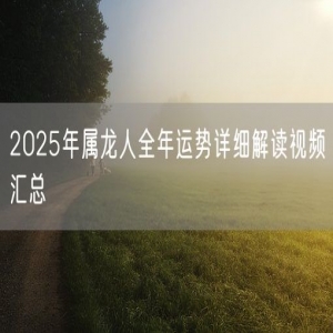 2025年属龙人全年运势详细解读视频汇总